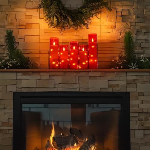 Homemory Flickering Flameless Candles with Remote, Red LED Pillar Candles - Image 6