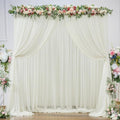 20ft X 10ft Ivory Tulle Backdrop Curtain for Parites, Sheer Backdrop Curtains Fabric Drapes for Wedding Ceremony Arch Party Stage Decorations by Partisky