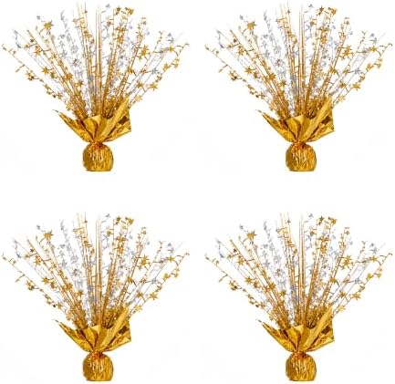 4 Pack Gold Silver Star Spray Centerpiece, Wedding Birthday by Unknown
