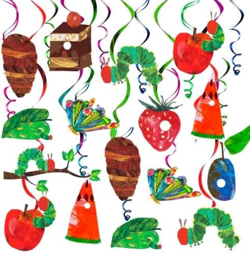 40pcs Hungry Caterpillar Hanging Swirl Butterfly Birthday Party Decorations by FruitfulJewelry