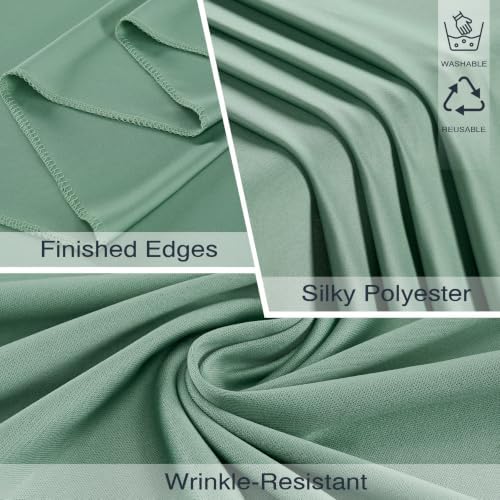 30ftx10ft Wrinkle Free Sage Green Backdrop Curtains for Parties, 6 Panels 5x10ft Silky Polyester Photo Backdrop Drapes Back Drop Cloth Drapery for Wedding Birthday Photography Background - Image 3