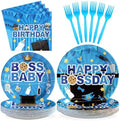 96 Pcs Boss Birthday Party Decorations for Boys, Serves 24 by Greencian