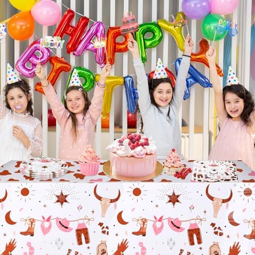 Western Cowgirl Birthday Party Supplies - Wild West Theme Decoration Tableware Include 20 Plates, Napkins and Tablecloth (Serve 20) - Image 6