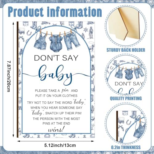 Patelai 321 Pcs Baby Shower Games Supplies, Blue Jean - Image 4