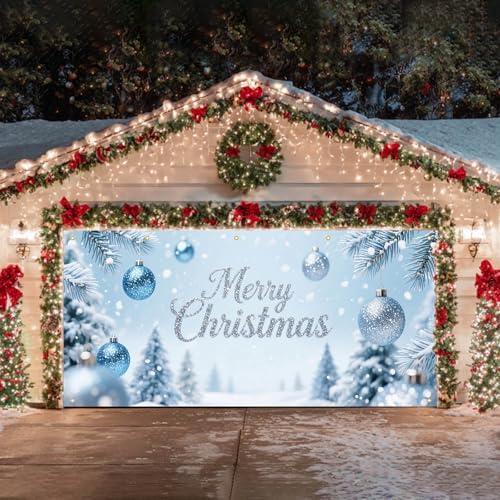 HOMETITUTE Ornaments Snow Trees Christmas Garage Cover 13x6ft - Image 3
