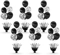 6 Set Black Table Balloons Foil Spray Centerpiece with Black and Confetti Balloons Stand Kit for Birthday Party Baby Shower Wedding Bridal Shower Prom Retirement Graduation Table Decorations by Suppromo