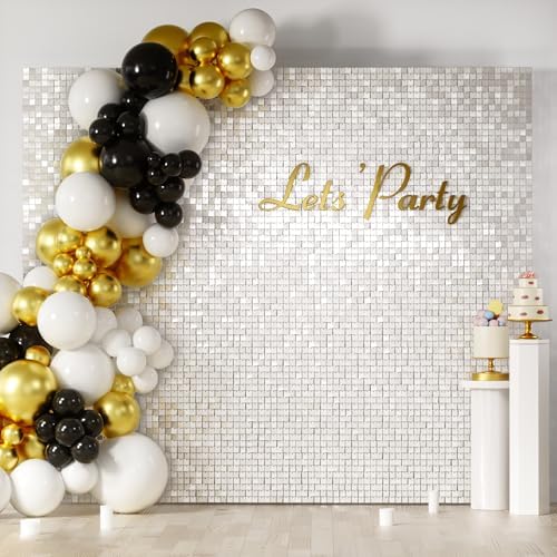 COKAOBE LiteGrid Series Shimmer Wall Backdrop - 36Pcs Mirror White by COKAOBE