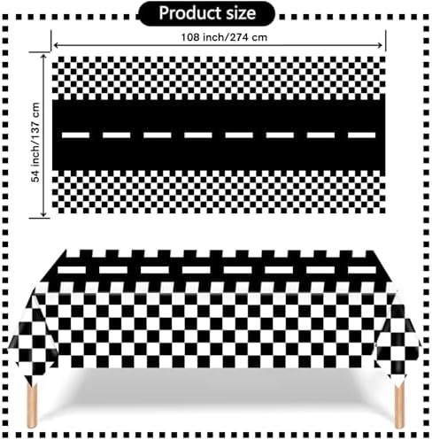 Kesfey Race Car Plastic Table Cloths Monster Truck Table Cloths 3 Packs - Image 2