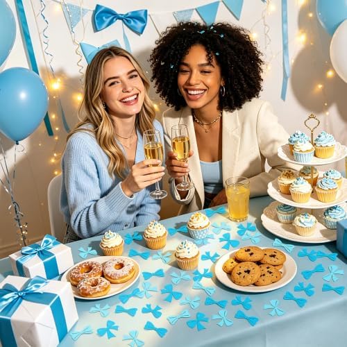 200Pcs Double-sided Blue Bows Confetti Bow Bowknot Table Decorations - Image 7