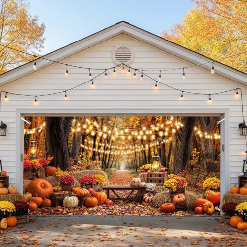 13X6 ft Fall Thanksgiving Garage Door Cover Decorative Autumn Party Banner - Image 2