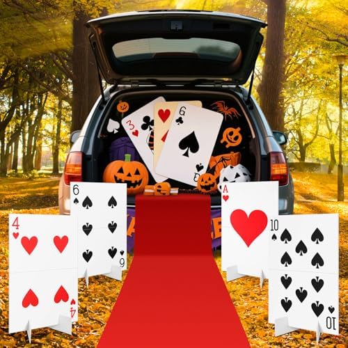 Reallnaive 4 Sets Casino Party Decor 4 A Poker Yard Sign and Runway Carpet - Image 6