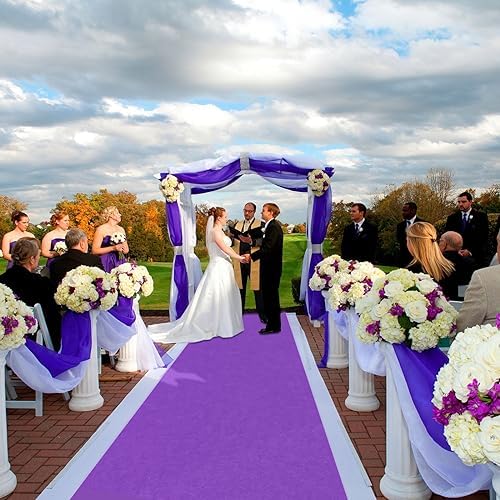 EZLucky Purple Carpet Runner for Party, 2.6 x 15 ft, 130 GSM Felt Fabric - Image 6