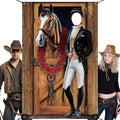 Tudomro Horse Racing Photo Booth Backdrop, 6x4ft Fabric 2 Face Cutouts by Tudomro