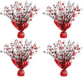 4 Pack Metallic Foil Spray Centerpiece Stars for Wedding, Birthday, Anniversary, Christmas Table Decor, Holiday Festival Baby Shower Graduation Mantle Party Decorations (Red&Black) by Unknown