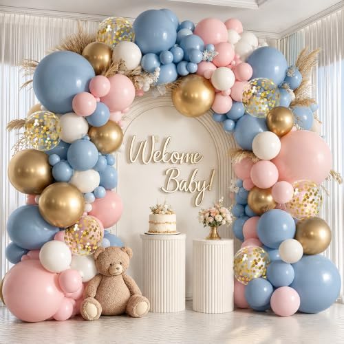 Gender Reveal Pink and Blue Balloon Arch Kit 129 PCs by Vanjehou