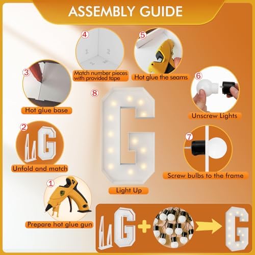 4FT Marquee Letters, Large Light Up Letters G for Grad Party Decor - Image 3