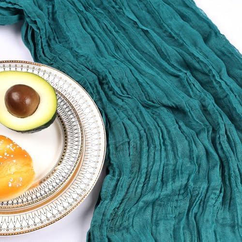 12 Pack 10Ft Teal Cheesecloth Table Runner 23 x 120 Inch - Image 5