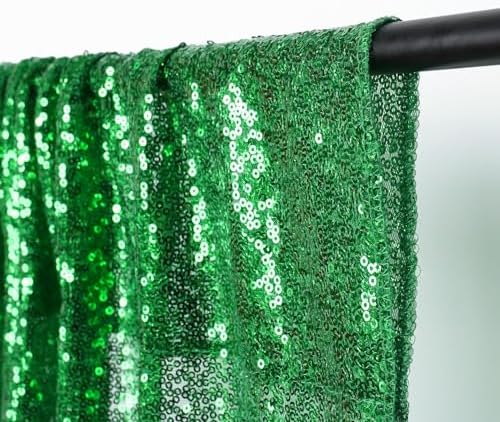 Poise3EHome 8FT x 10FT Green Sequin Photography Backdrop Curtain for Party Decoration, Green - Image 4