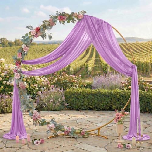 Pack of 1 Wedding Arch Drape Panel Fabric 30" x 40ft - Orchid - Image 3