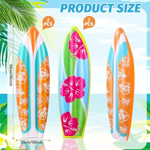 JellyArch 4 Pcs Inflatable Surf Board 36 Inch Inflatable Pool Floats - Image 3