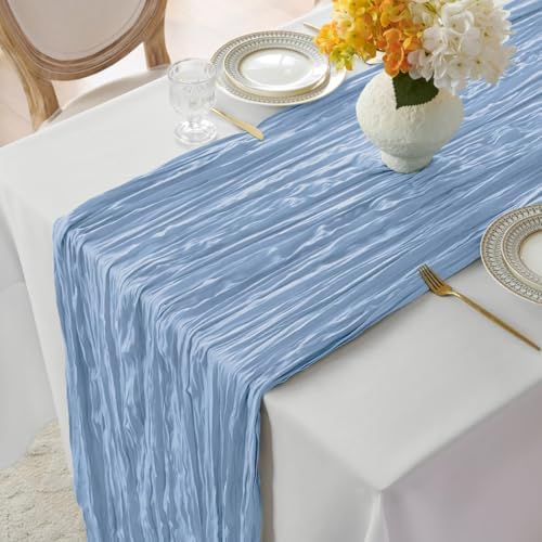 12 Pack Blue Cheesecloth Table Runner 35"×120" Gauze Fabric Table Runner - Image 4