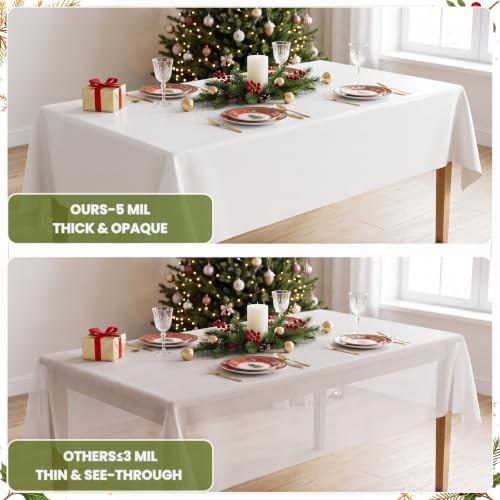 3 Roll 100FT x 54IN Christmas Plastic Tablecloth Roll with Slide Cutter Box - Image 4