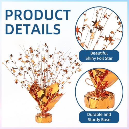 24 Pack Orange Metallic Foil Spray Centerpiece Star Table Decoration Burst Table Centerpieces for Birthday Graduation New Year Halloween Party Supply (Orange) - Image 4