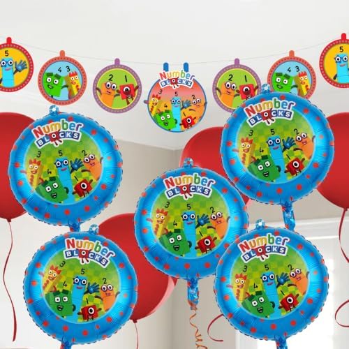 Numberblocks Deluxe Party Supplies Kit, 79-Piece Birthday Party Set for 10 Guests with Plates, Cups, Napkins, Decorations and Table Cover - Image 3