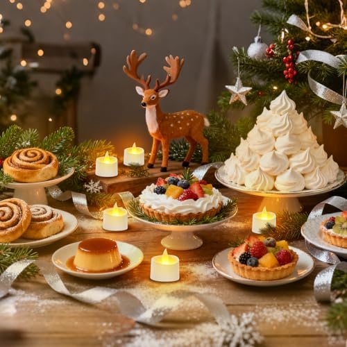 Realistic Flameless LED Tea Lights - Battery-Powered Dancing Flame Candles for Weddings, Halloween, Votives | Safe Child-Resistant, Flickering Ambiance Decor (White Base, 100 Pack) - Image 3