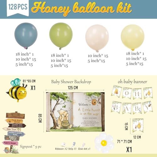 Vintage Bear Baby Shower Balloon Arch Kit for Boy Party Decor - Image 5