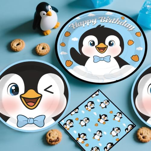 Xynic 179pcs Penguin Birthday Decorations Complete Tableware Set, 25 Guests - Image 5