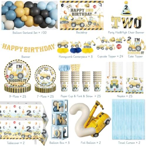 295PCS Cocomigo Im Digging Being 2 Birthday Decorations for 25 Guests - Image 2