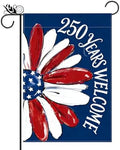 250 Years Welcome Garden Flag Patriotic 4th of July Sunflower Garden Flags Independence Day Decorations 12 x 18 Inch Double Sided Yard Flag for Outside 250th Anniversary Banner Summer Garden Flags by Unknown