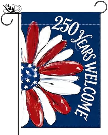 250 Years Welcome Garden Flag Patriotic 4th of July Sunflower Garden Flags Independence Day Decorations 12 x 18 Inch Double Sided Yard Flag for Outside 250th Anniversary Banner Summer Garden Flags by Unknown