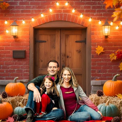 Fall Backdrop for Photography 118x79in Autumn Backdrop with 4 Grommets Fall Harvest Landsacape Pumpkin Maple Leaf Haystacks for Thanksgiving Baby Shower Birthday Party Photobooth Banner Props - Image 6