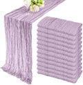 35x72 Inch Light Purple Cheesecloth Table Runner Wedding Party Decor by Fivenl