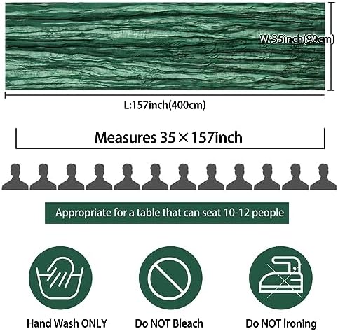 35x157 Inch Dark Green Cheesecloth Table Runner Wedding Holiday Decor - Image 2