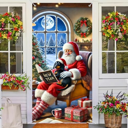 BlissYard Christmas Door Cover Cozy 35x71 Inch Polyester - Image 4