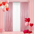 Poise3EHome Fuchsia Pink Sequin Backdrop Curtains, 2 Panels 2FTx8FT Glitter Background for Party Birthday Party Baby Shower Wedding Christmas Thanksgiving Holiday Festival Decor by Poise3EHome