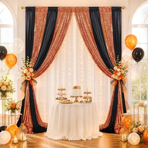 Sequin Backdrop Curtains,1 Panels 5FTx8FT Curtain Backdrop for Party - Image 3