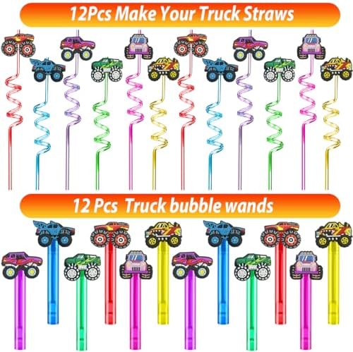 PLOUGVI 232 PCS Party Favors for Truck Birthday Decorations Supplies Truck Party Stuff for Party Goodie Bag Stuffer Pinata Filler Gifts - Image 5