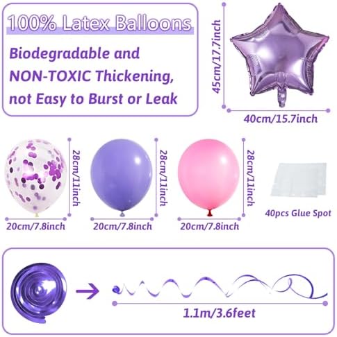 Purple & Pink Party Decorations with Banner for Women & Girls - Engagement, Anniversary & Birthday Party Supplies - Image 4