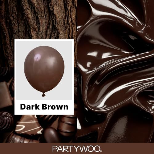 PartyWoo Dark Brown Balloons 50pcs Boho Coffee Neutral Fall Color 12 Inch - Image 2