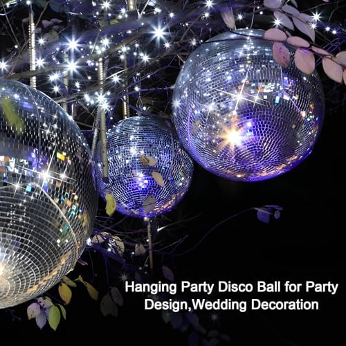 24 inch Large Disco Ball, Hanging Mirror Ball Decoration for Parties, Disco Balls Decor for Weddings, Events, Home Celebrations, Christmas Decorations - Image 6