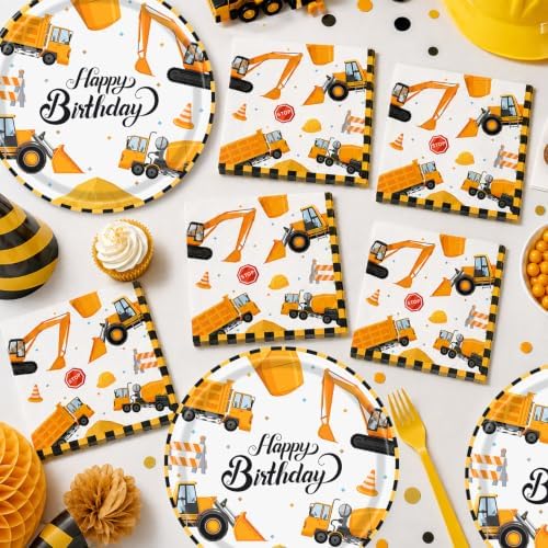 40 Pcs Construction Plates and Napkins Set, Large 9 Inch Party Plates - Image 5