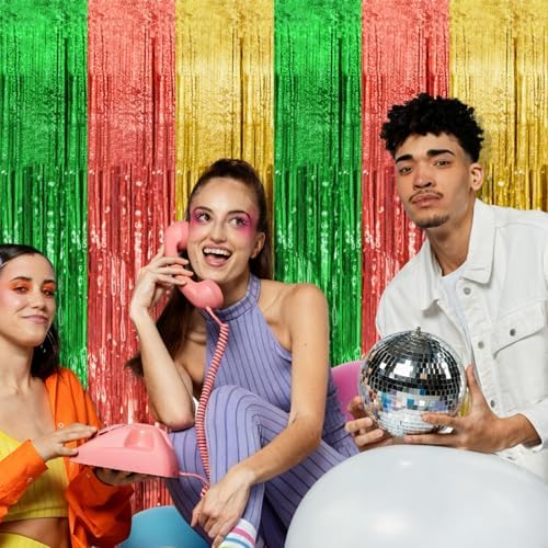 10 Pack Hawaii Backdrop Party Decorations Tinsel Curtain Summer Party Streamer Foil Fringe Birthday Decorations Photo Booth Vibrant Theme Christmas Beach Baby Shower Graduation Decor - Image 3