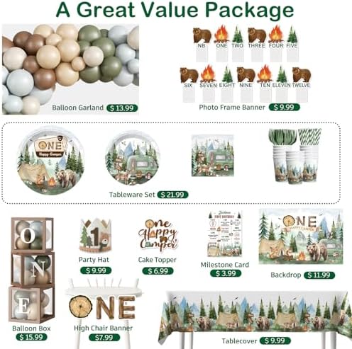 230Pcs 1st Birthday Decorations, All-in-One Set for 20 Guests - Image 3