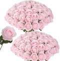 Hananona 50 Pcs Artificial Roses, Realistic Silk Peach Flowers Bulk by HANANONA