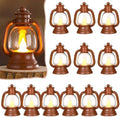 Ferraycle 12 Pcs Mini Lanterns Bulk 4 Inch Brown Lamp Table Centerpieces by Ferraycle
