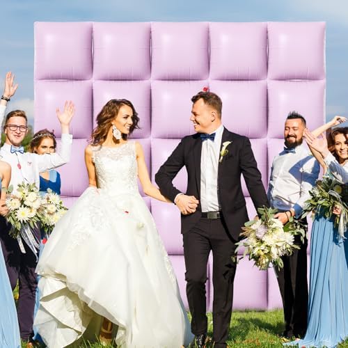 NISOCY 25PCS Matte Pastel Purple Square Foil Balloons Wall Backdrop - Image 6